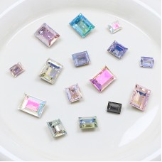 DZ 3006 10*8mm rectangle shape effect color crystal fancy stone for nail art